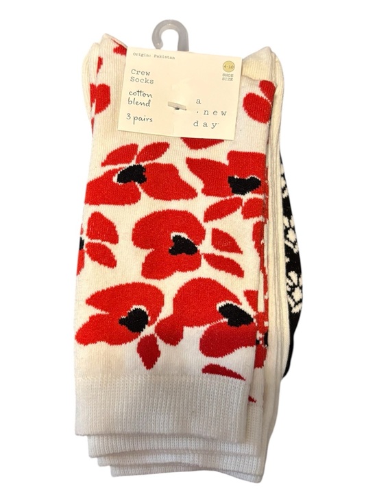 a new day Accessories - a new day  Women’s Cotton Blend Crew Socks– 3 Pack Shoe Size 4 - 10